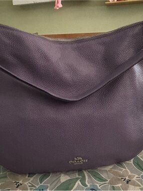 Coach Purple Pebbled Leather Shoulder Hobo